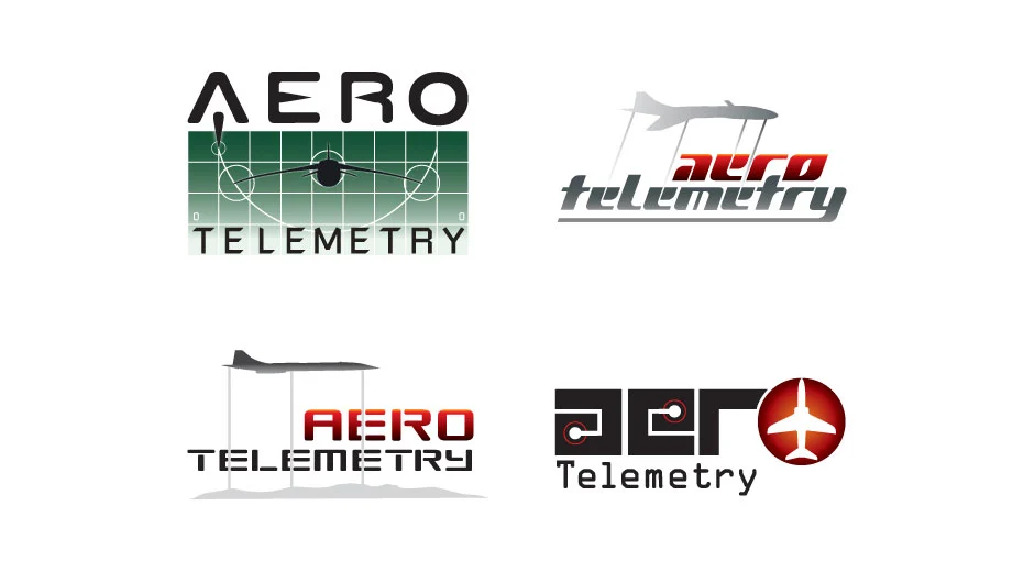 AeroTelemetry logo branding and design comps by dogsofdesign – airplane-inspired modern logo concepts