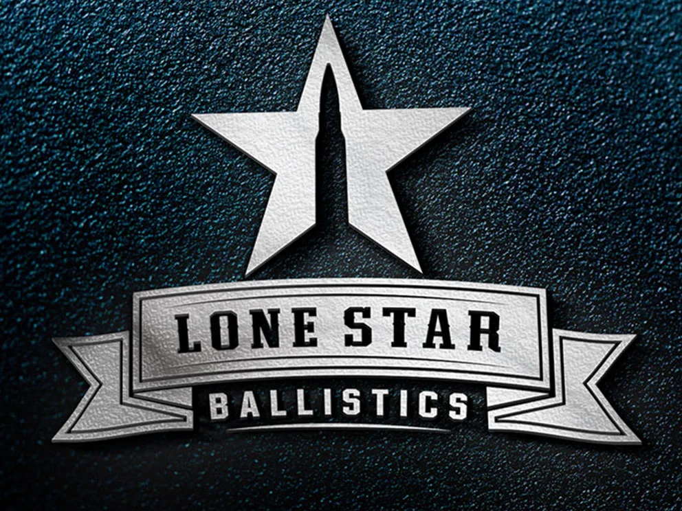 Final Lone Star Ballistics logo created by Dogs of Design – strong, American-made branding for tactical and defense sector