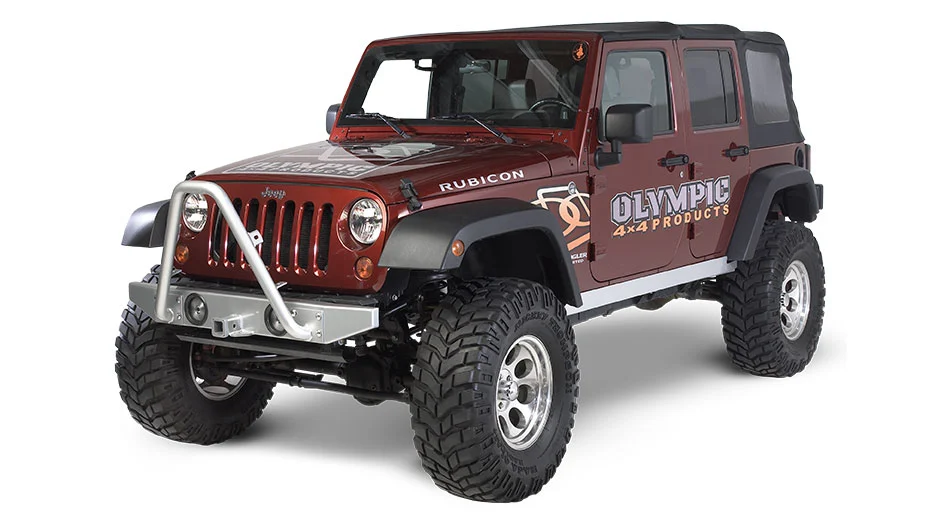Olympic4x4 logo on Jeep by dogsofdesign – bold, durable branding for 4x4 and outdoor gear company