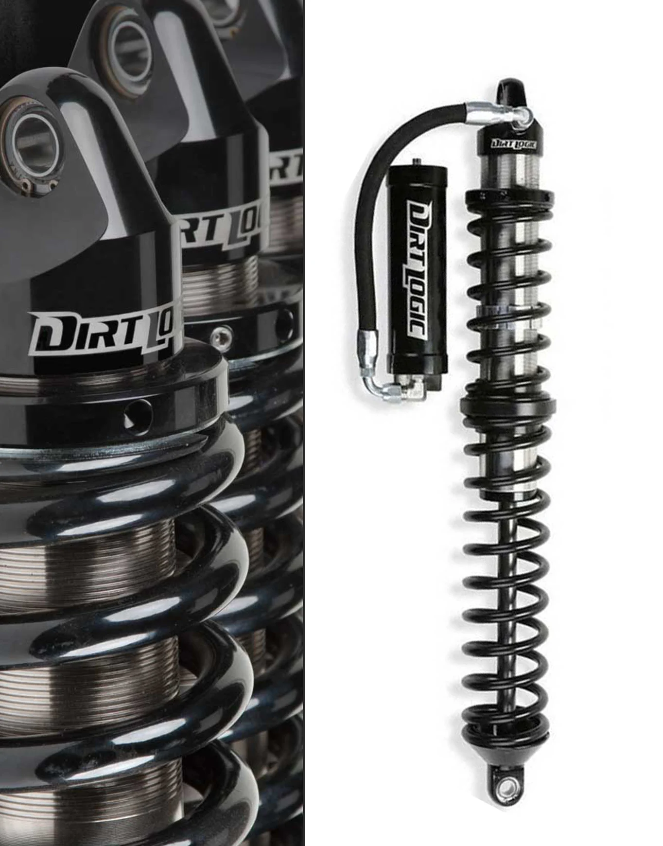 Dirt Logic Shocks logo by Dogsofdesign for Fabtech – rugged, precision-engineered branding for off-road shock absorbers